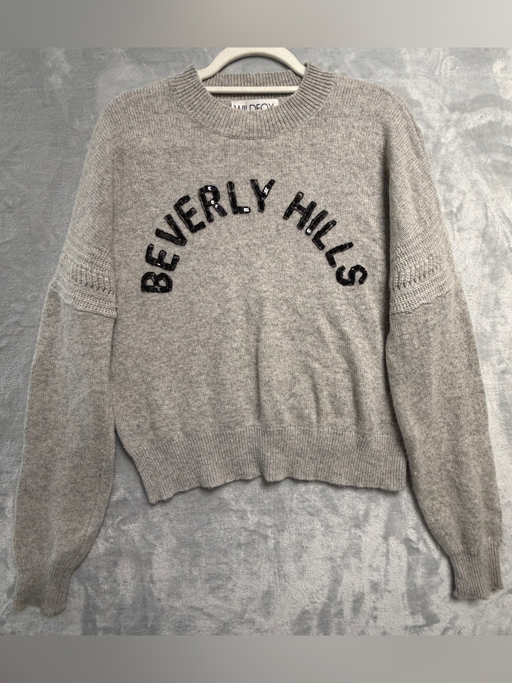 WILDFOX Beverly Hills Cashmere Beaded Sweater Size Medium